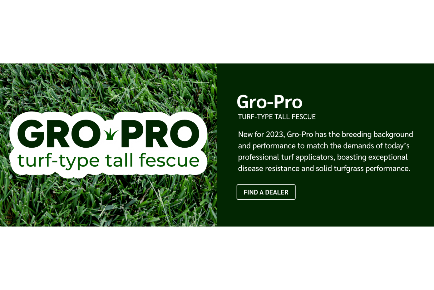 Gro-Pro logo with a background of Gro-Pro grass