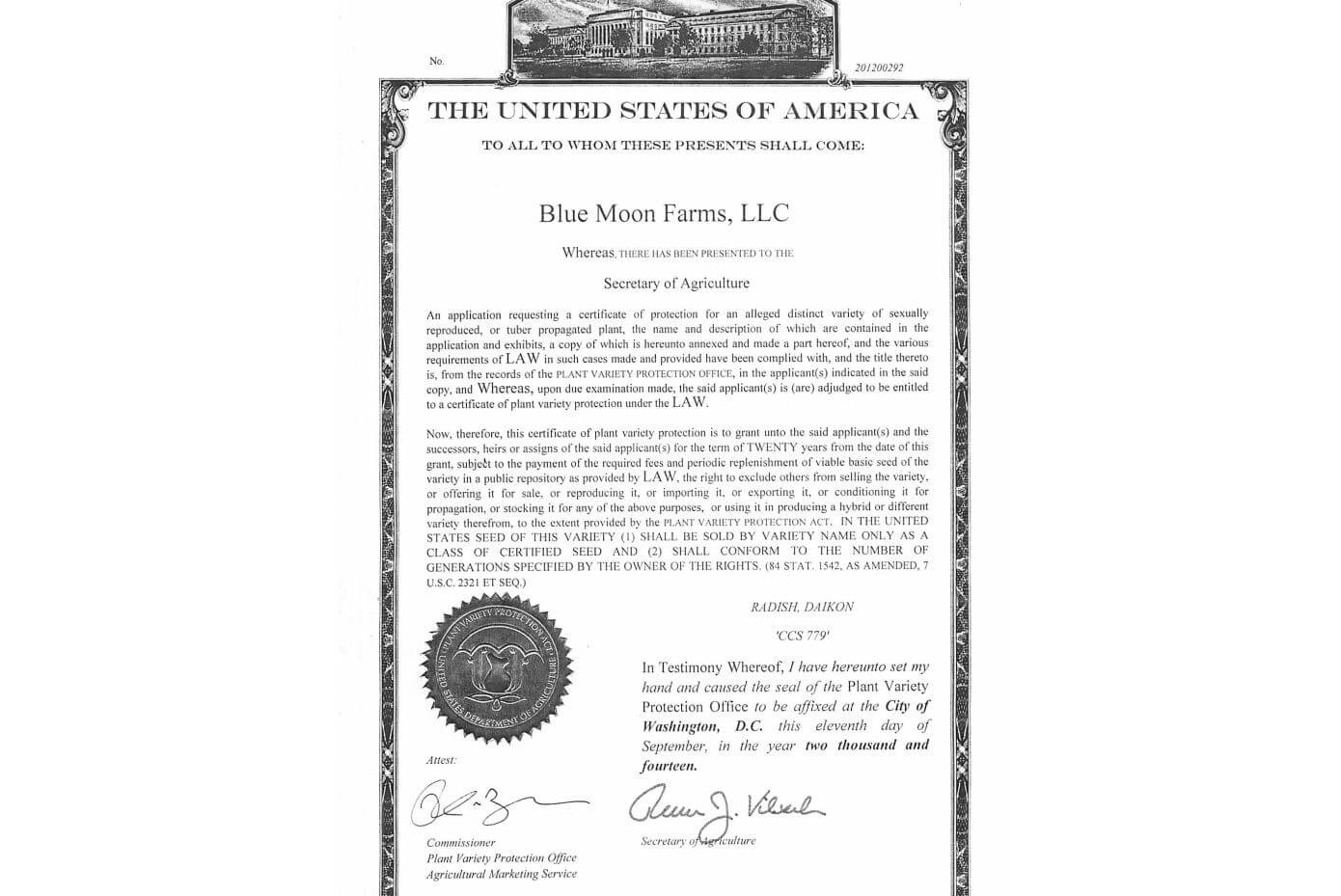 Image of a certificate