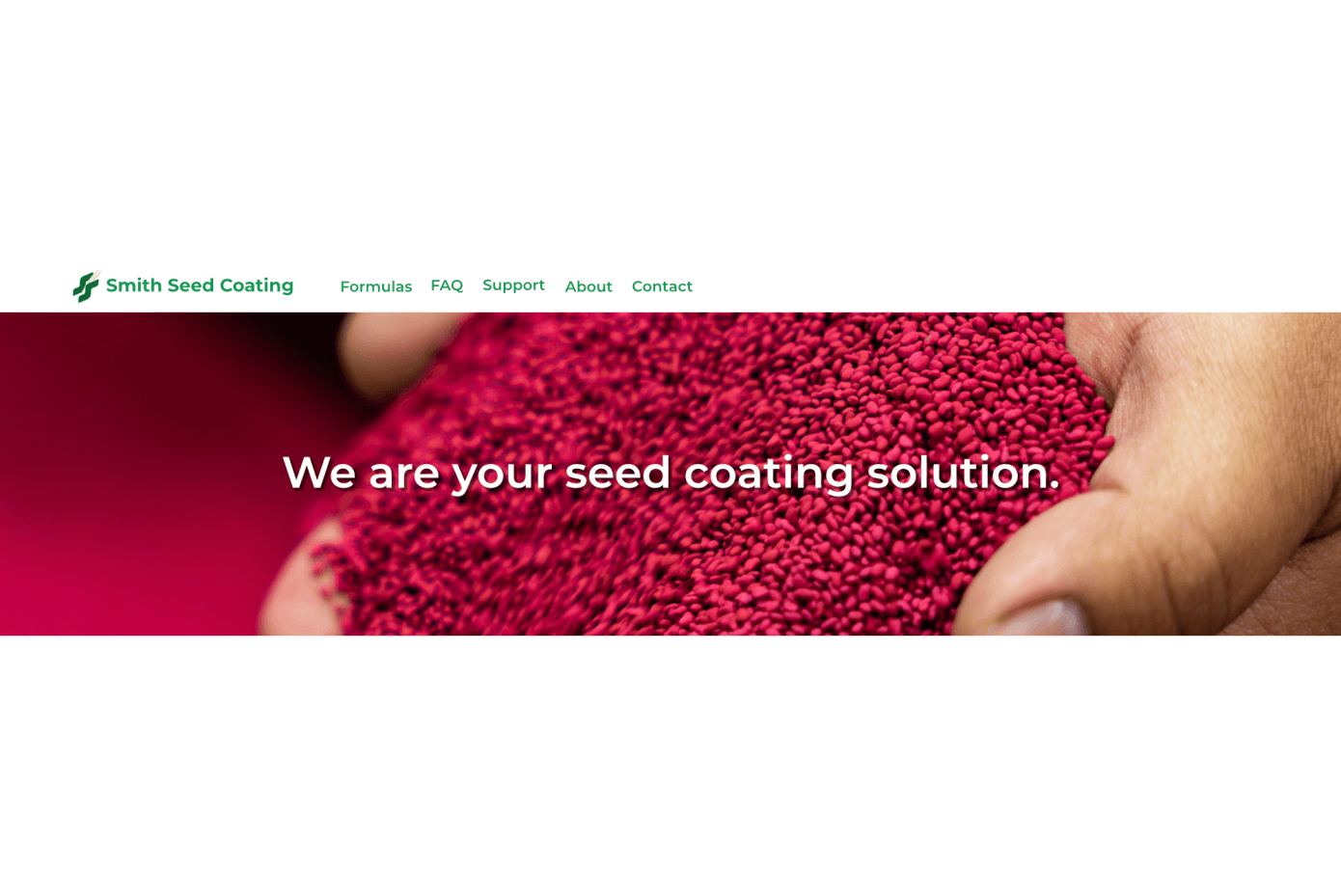 A screenshot of a website hero. 